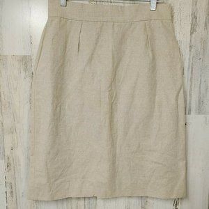 Jones New York Women's Size 14 Pencil Skirt Linen Tan Beige Career